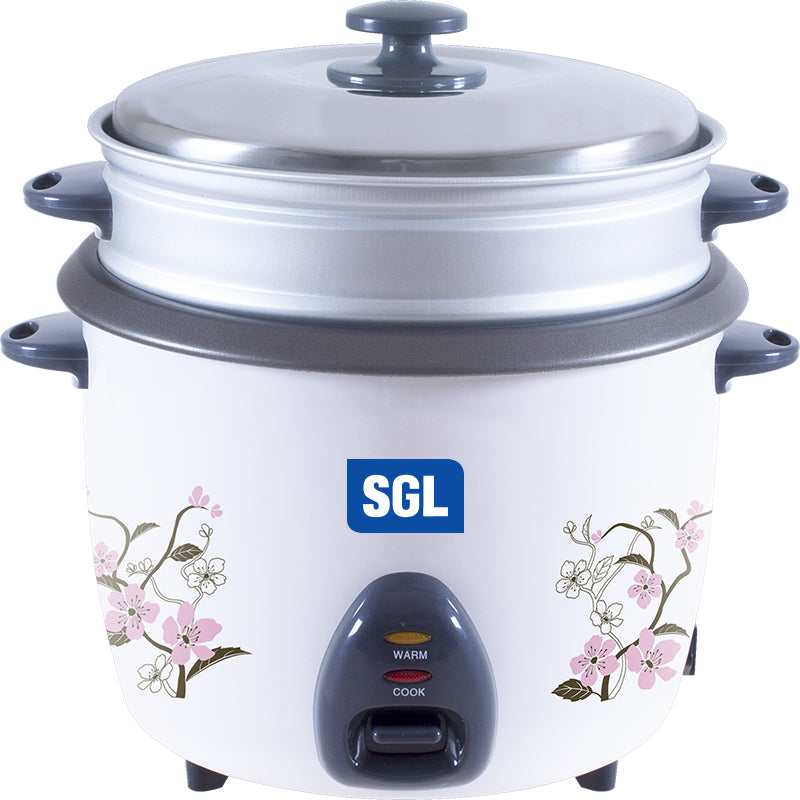 SGL RICE COOKER WITH ALUMINIUM LID & STEAMER 1.8L